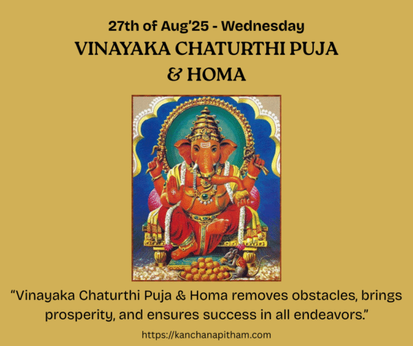 Maha Ganapati puja & homa for vinayaka chaturthi (a) ganesha chaturthi